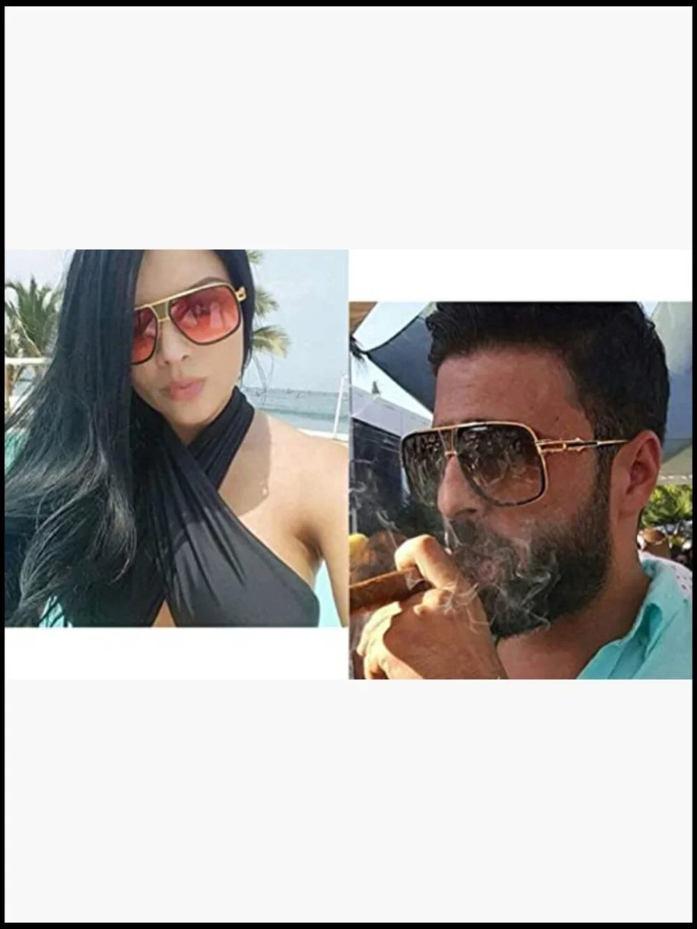 Retro Oversized Aviator Sunglasses Men UV400 Polarized Metal Frame Goggle